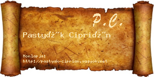 Pastyák Ciprián névjegykártya